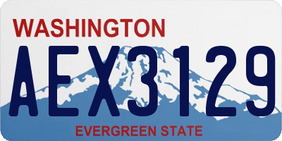 WA license plate AEX3129