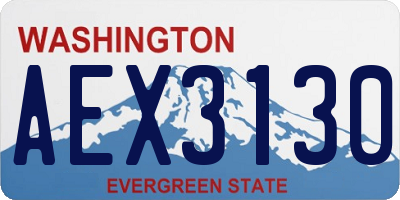 WA license plate AEX3130