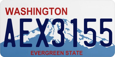WA license plate AEX3155