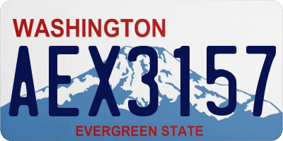 WA license plate AEX3157