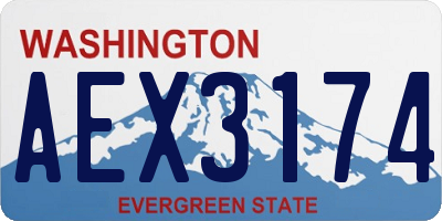 WA license plate AEX3174