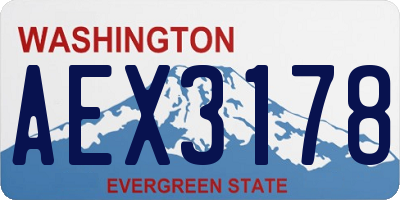 WA license plate AEX3178