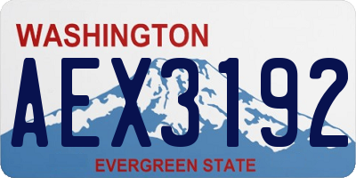 WA license plate AEX3192