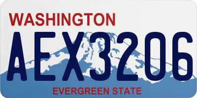WA license plate AEX3206