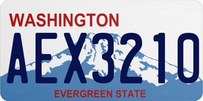 WA license plate AEX3210