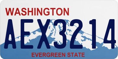 WA license plate AEX3214