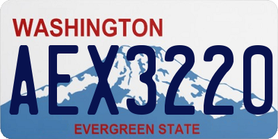 WA license plate AEX3220