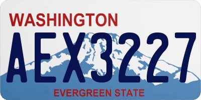 WA license plate AEX3227