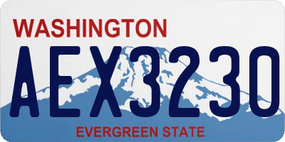 WA license plate AEX3230