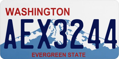 WA license plate AEX3244