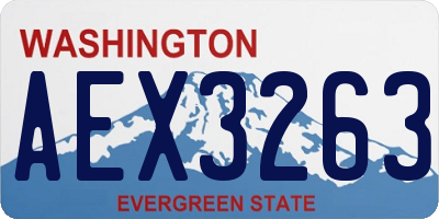 WA license plate AEX3263