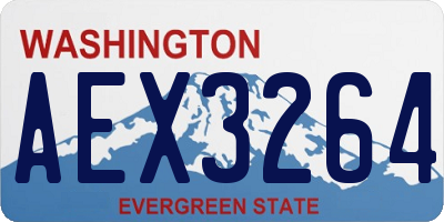 WA license plate AEX3264