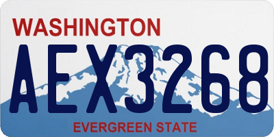 WA license plate AEX3268