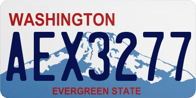 WA license plate AEX3277