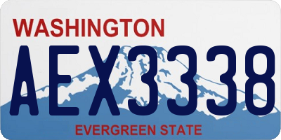 WA license plate AEX3338