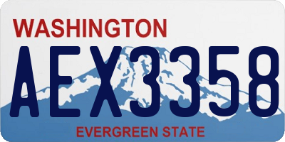 WA license plate AEX3358