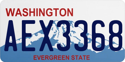WA license plate AEX3368