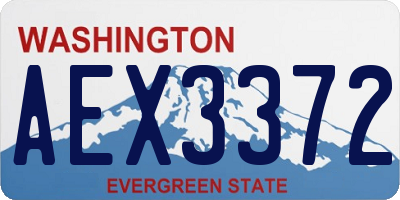WA license plate AEX3372