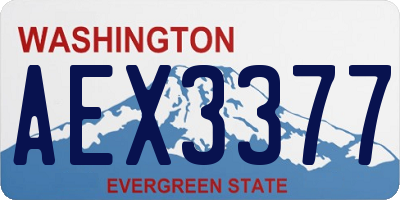 WA license plate AEX3377