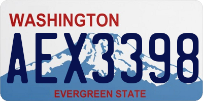 WA license plate AEX3398