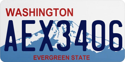 WA license plate AEX3406