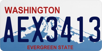 WA license plate AEX3413