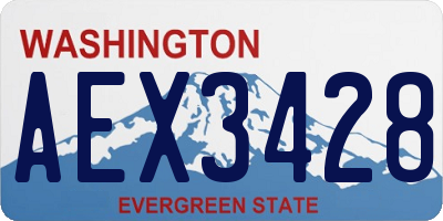 WA license plate AEX3428