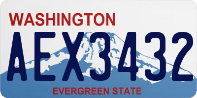 WA license plate AEX3432