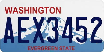 WA license plate AEX3452