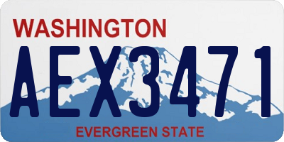 WA license plate AEX3471