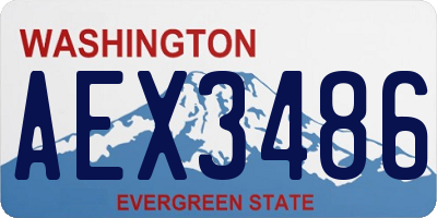 WA license plate AEX3486