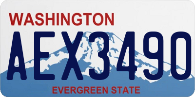 WA license plate AEX3490