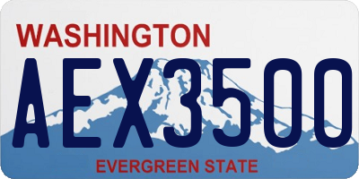 WA license plate AEX3500