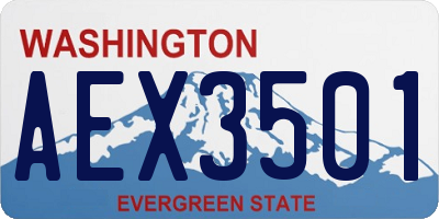 WA license plate AEX3501