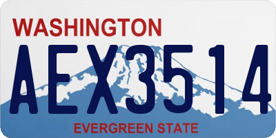 WA license plate AEX3514