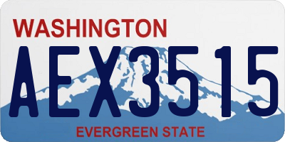 WA license plate AEX3515