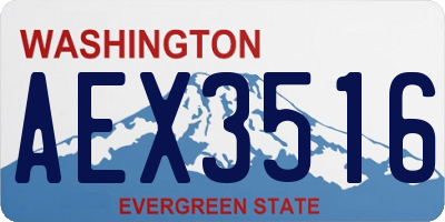 WA license plate AEX3516
