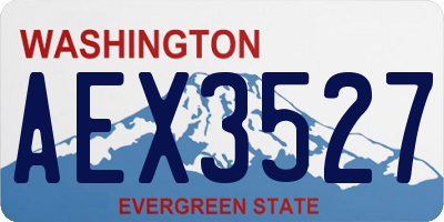 WA license plate AEX3527