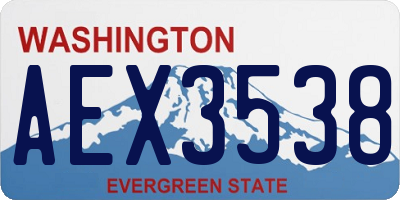 WA license plate AEX3538