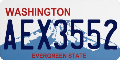 WA license plate AEX3552
