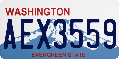 WA license plate AEX3559