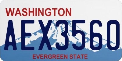 WA license plate AEX3560