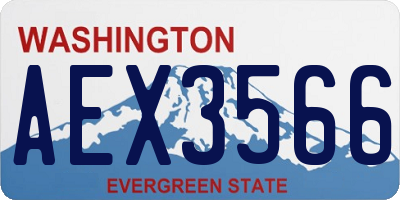 WA license plate AEX3566