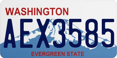 WA license plate AEX3585