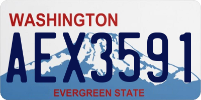 WA license plate AEX3591