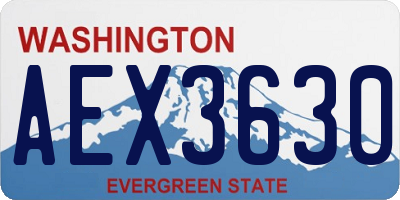 WA license plate AEX3630