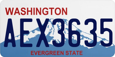 WA license plate AEX3635