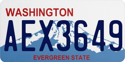 WA license plate AEX3649
