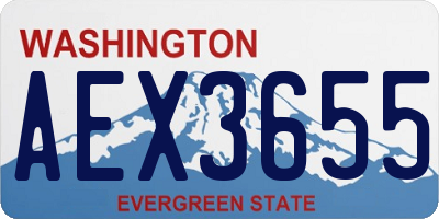 WA license plate AEX3655