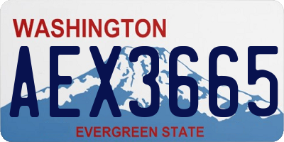 WA license plate AEX3665